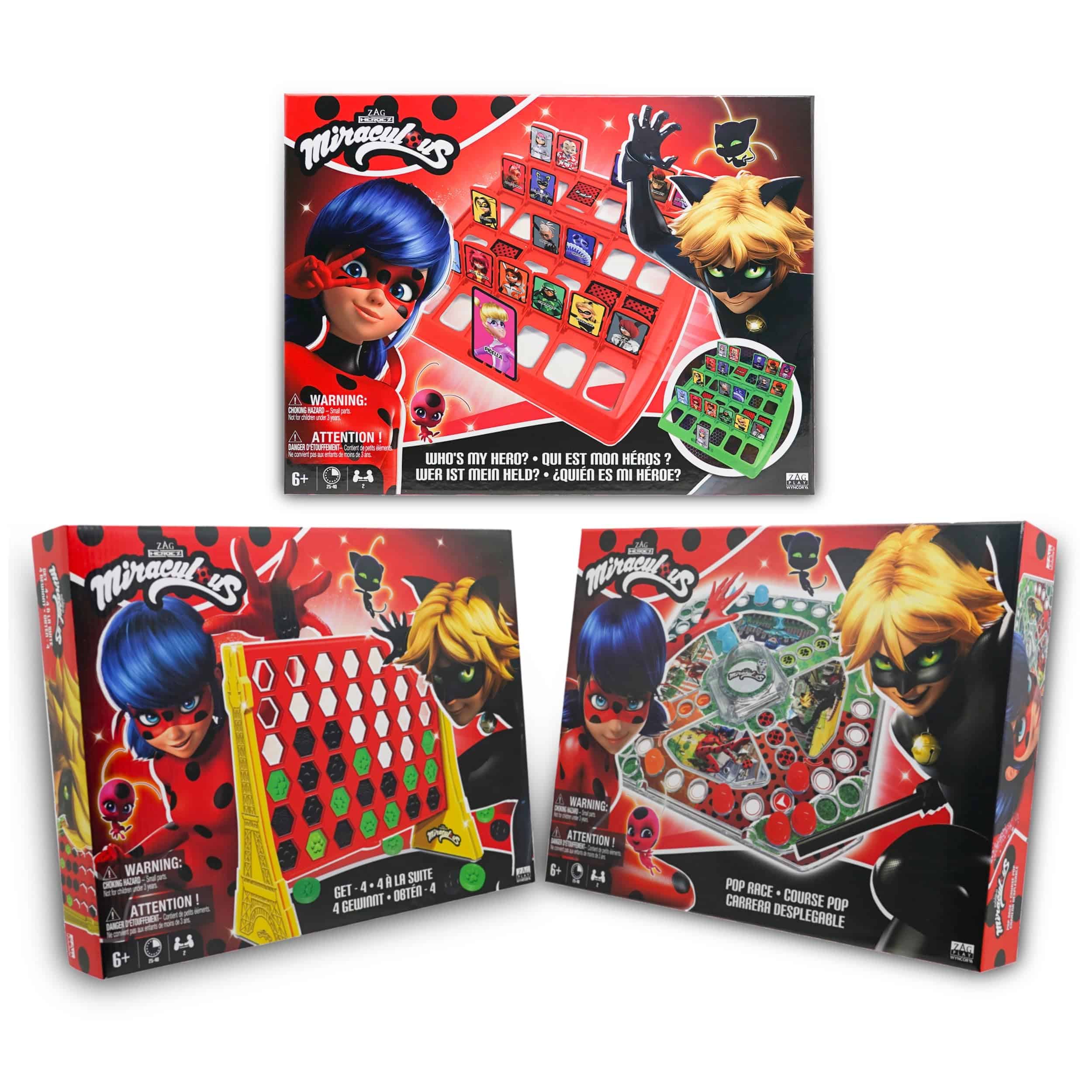 Set de 3 Juegos de Mesa Miraculous Ladybug - Paquete de