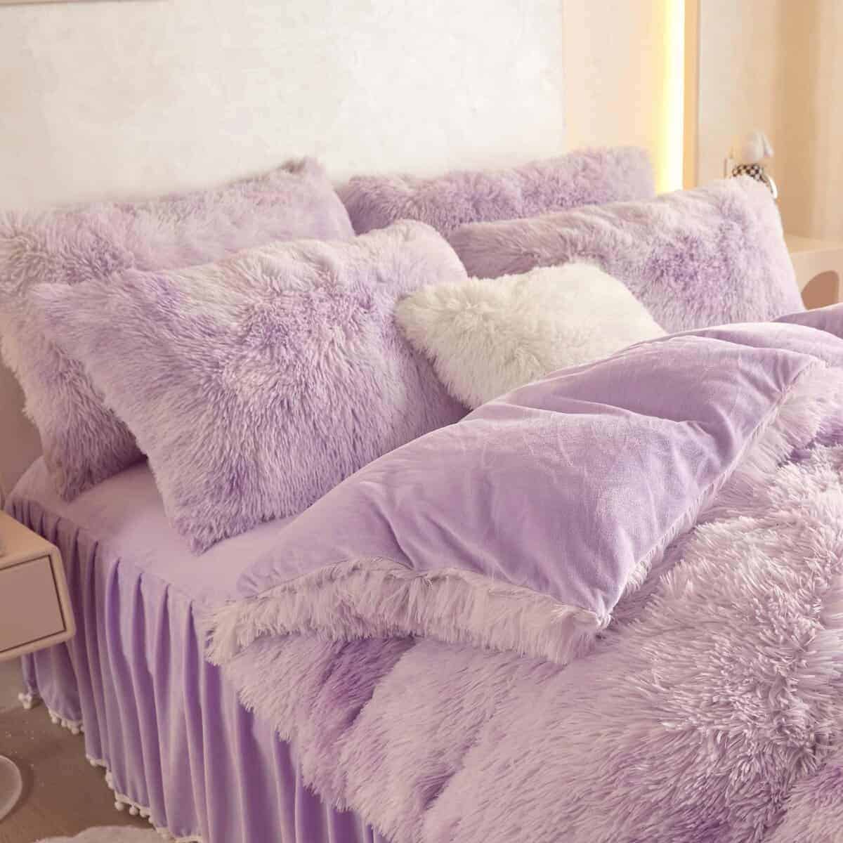 Juego de Funda de Edredón de Piel Sintética HAIHUA King - - Imagen 4