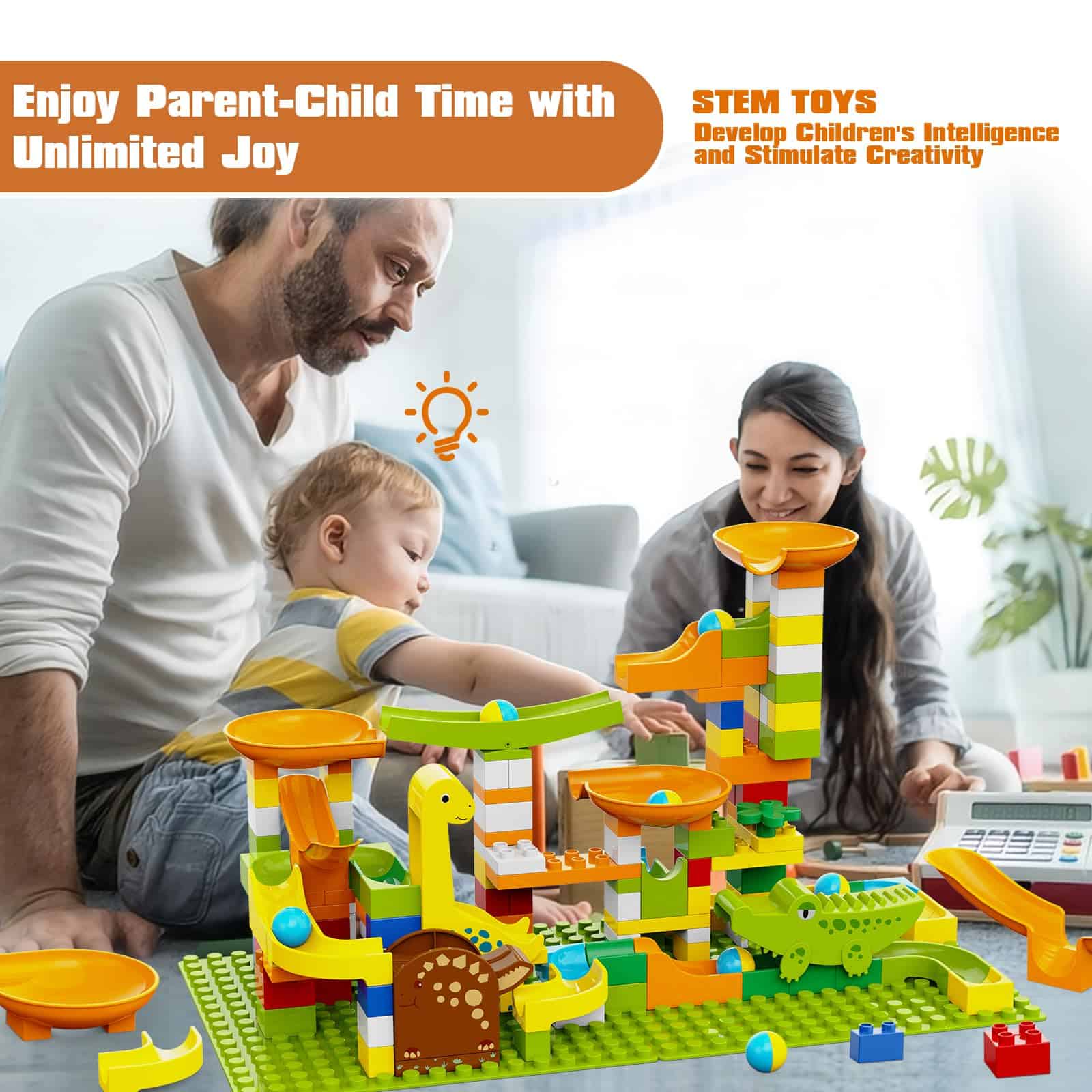 Carreras de Canicas de Dinosaurios para Niños 4-8 Bloques - Imagen 6