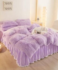 Juego de Funda de Edredón Esponjoso Lavanda, Juego de 1