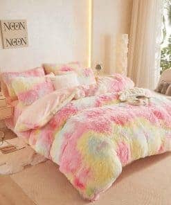 Juego de Funda de Edredón de Piel Sintética HAIHUA para