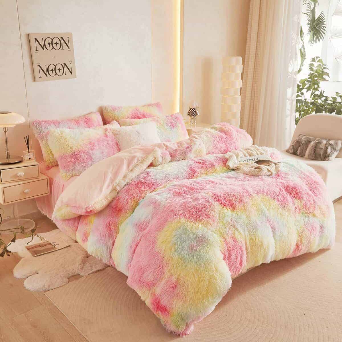 Juego de Funda de Edredón de Piel Sintética HAIHUA para