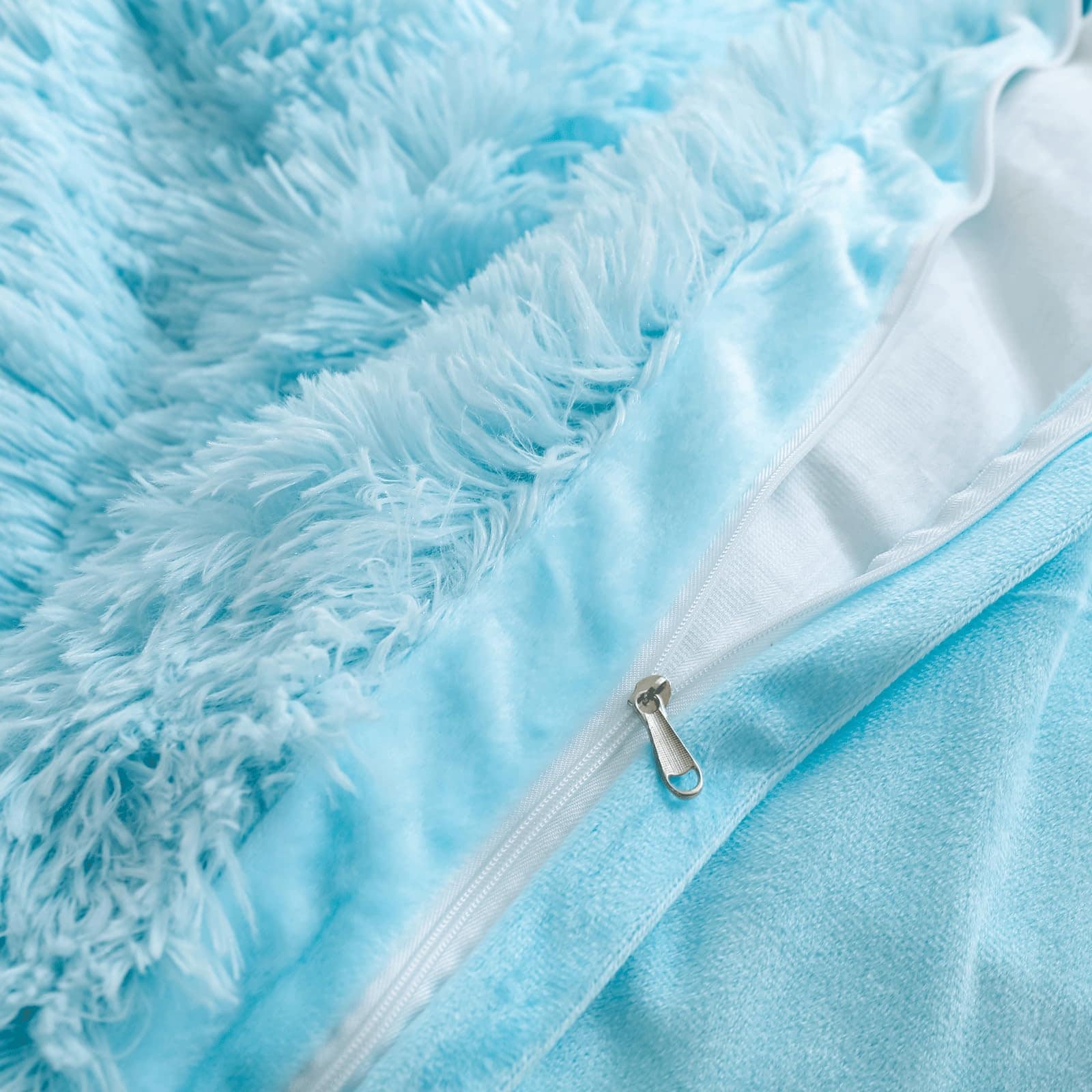 Juego de funda nórdica King azul peluda? Juego de funda - Imagen 9