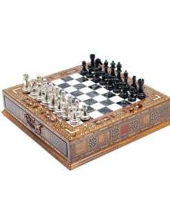 Juego de Ajedrez Artesanal con Almacenamiento, Juego de