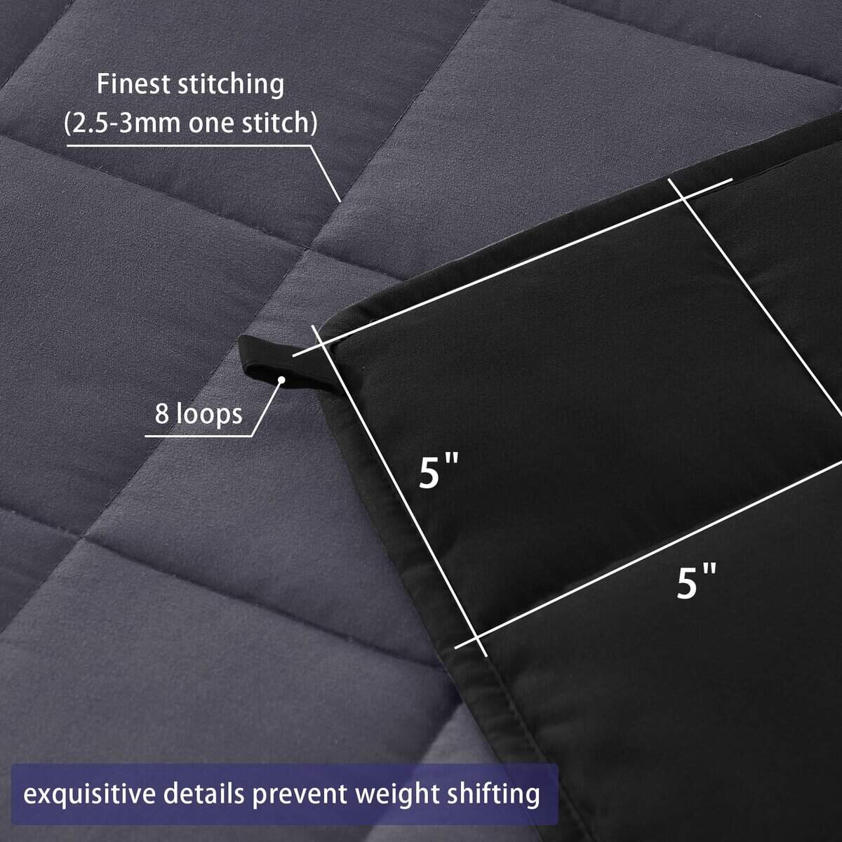 Manta ponderada yescool para adultos (20 lbs, 60" x 80", - Imagen 5