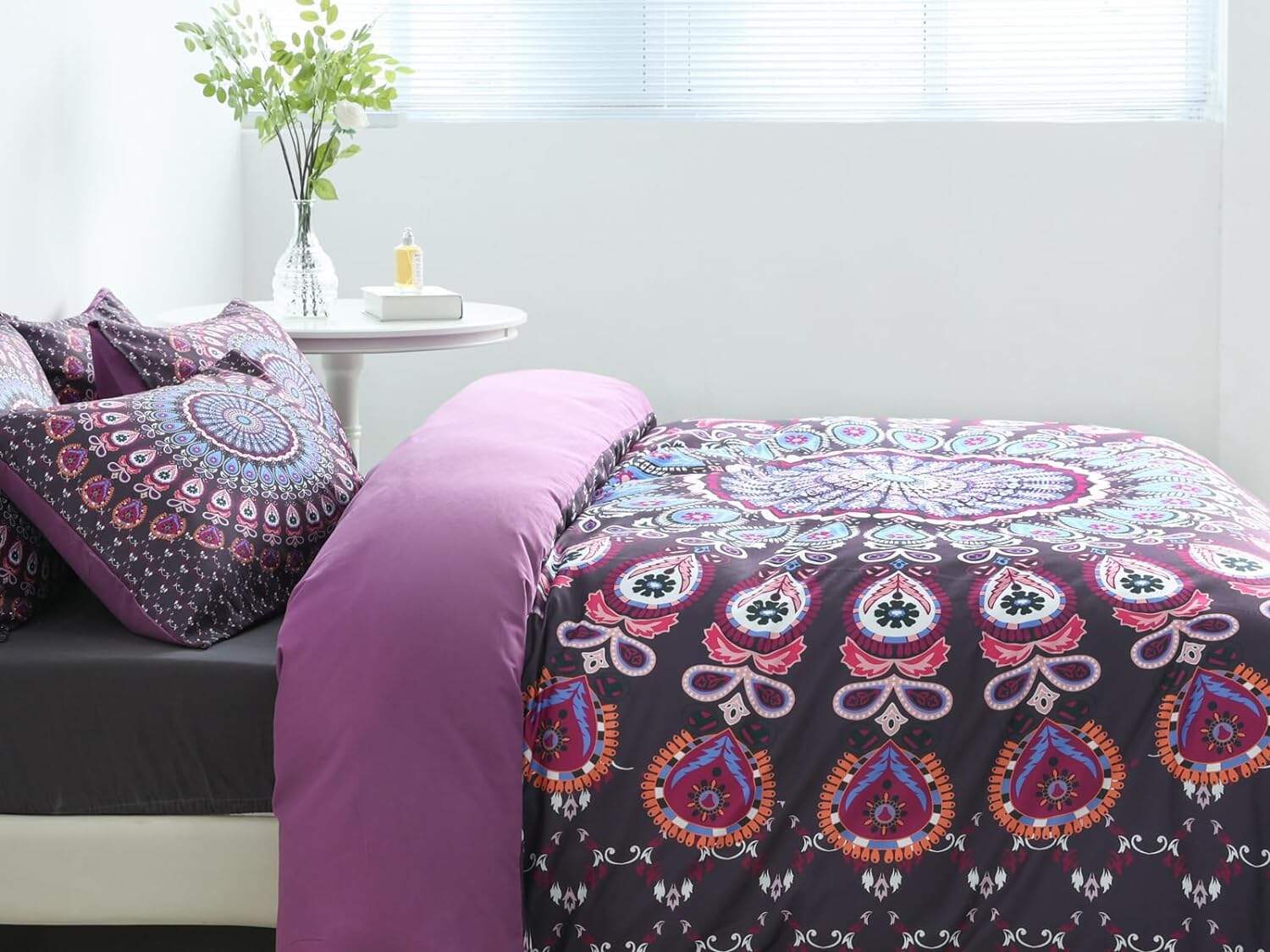 Juego de Edredón BUPIRD Mandala Queen Suave de 3 Piezas, - Imagen 3