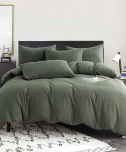 Set de Edredón Gemelo en Verde Oscuro de BUPIRD 2 Piezas -