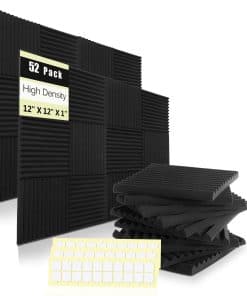Panel Acústico HWLIYUTAI de 52 Piezas 1 X 12 X 12 Pulgadas
