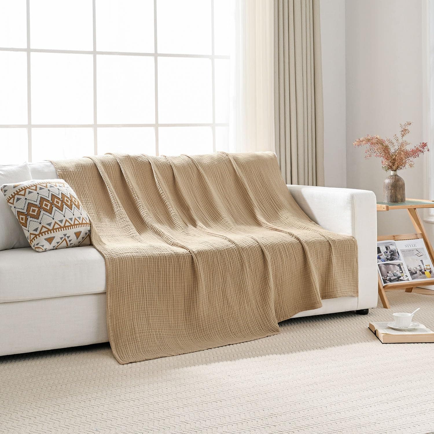 Manta de Muselina Esterra Tamaño Twin Acogedora Cálida - Imagen 4