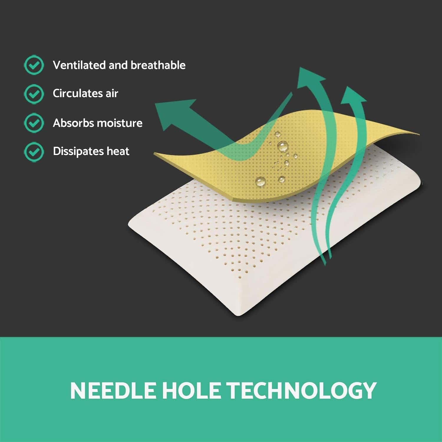 Almohada de Látex Talalay 100% Natural Miebeiea para Dormir - Imagen 6