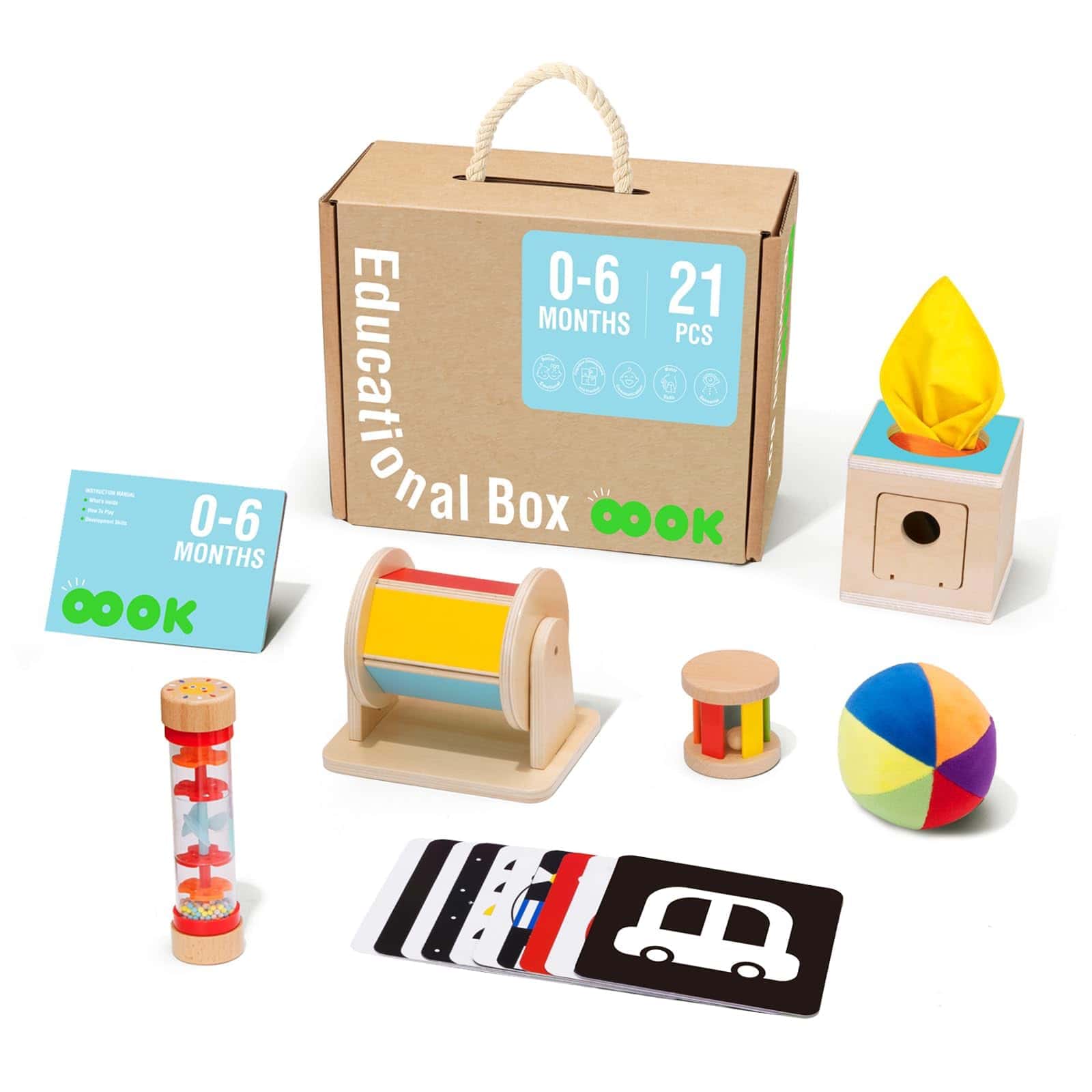 Juguetes Montessori para Bebés de 0-6 Meses, Kit Educativo