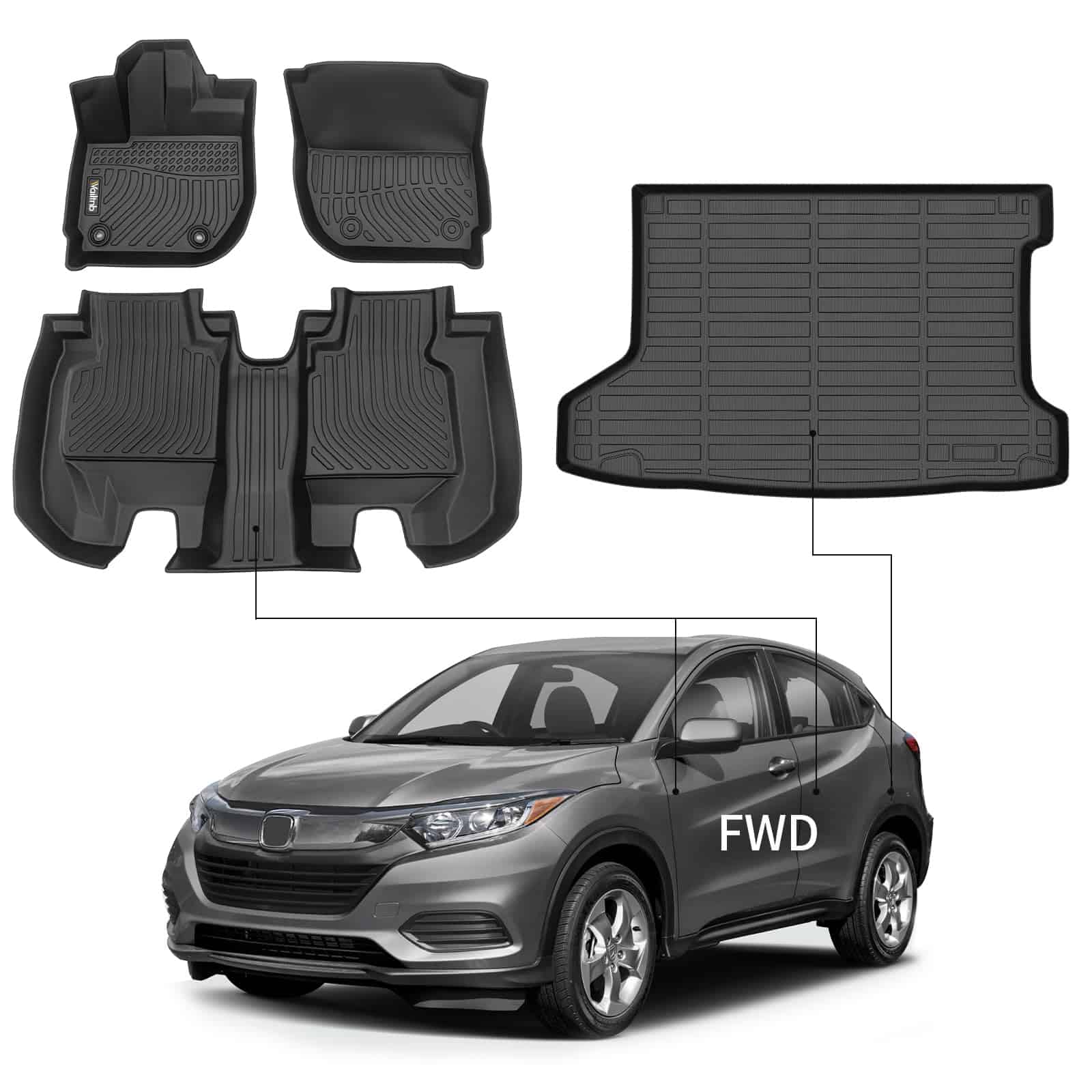 Juego de tapetes y alfombrilla de carga Wailtnb para Honda