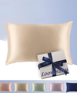 Funda de Almohada de Seda de Lujo LoomnLay -Albaricoque Clar