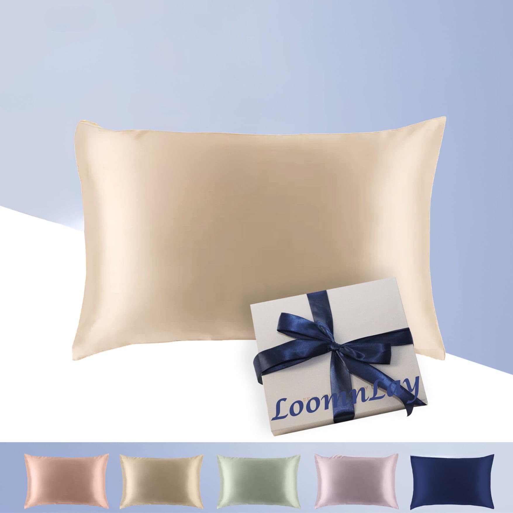 Funda de Almohada de Seda de Lujo LoomnLay -Albaricoque Clar