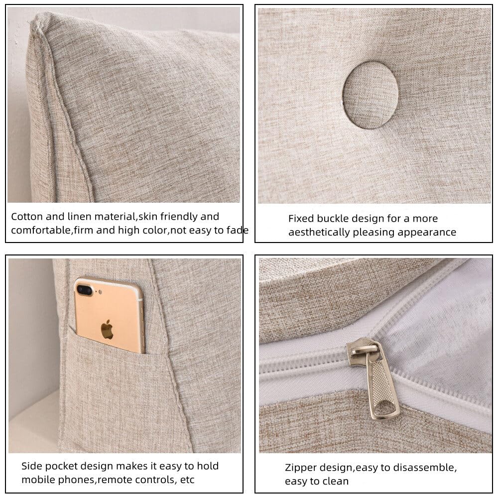 Almohada de cabecera Gujuja Soft Triangular Fill Long - Imagen 4