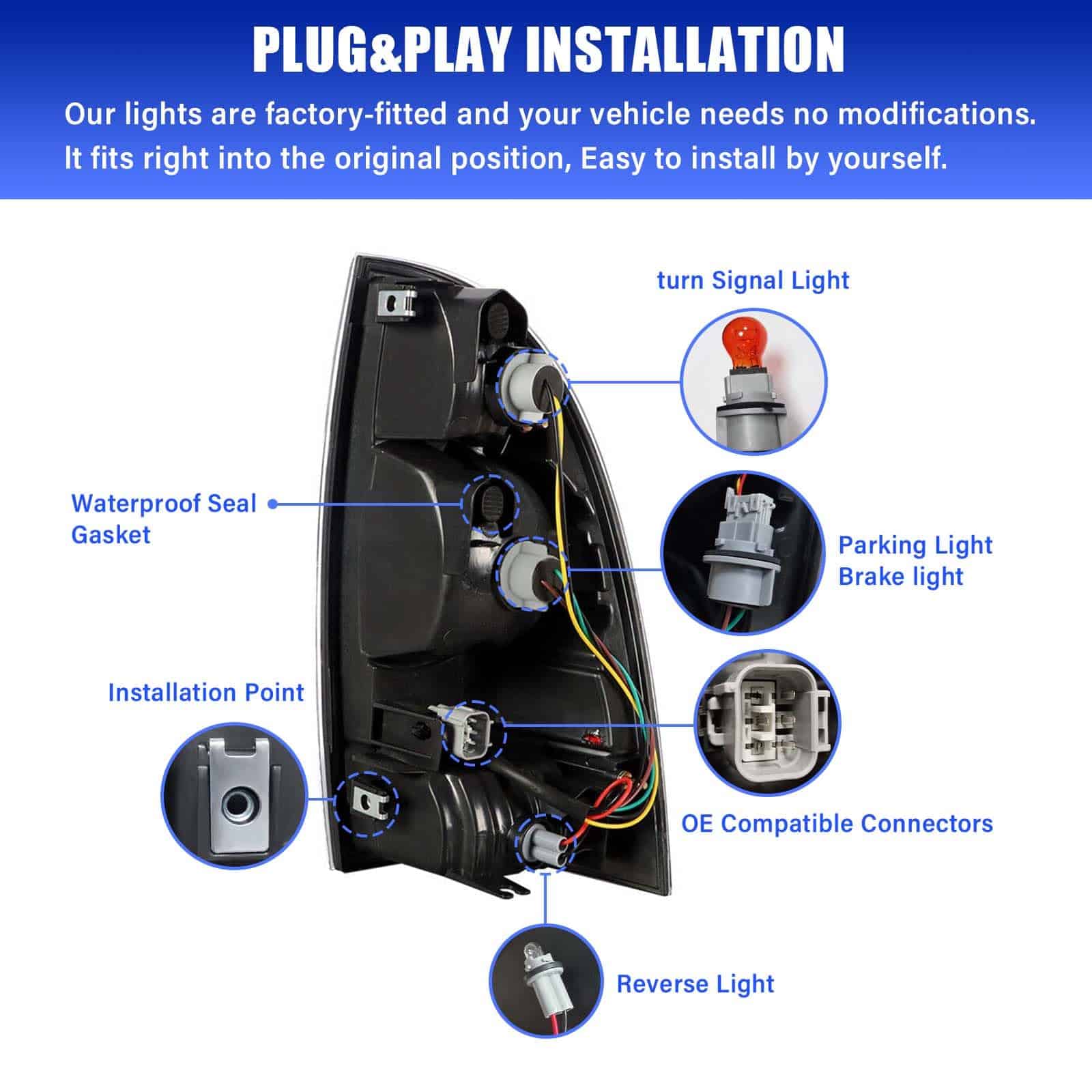 Ensamblaje de luz trasera GCGD compatible para Toyota - Imagen 5