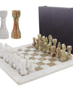 Juego de ajedrez de mármol Marble Range 15" pulgadas blanco