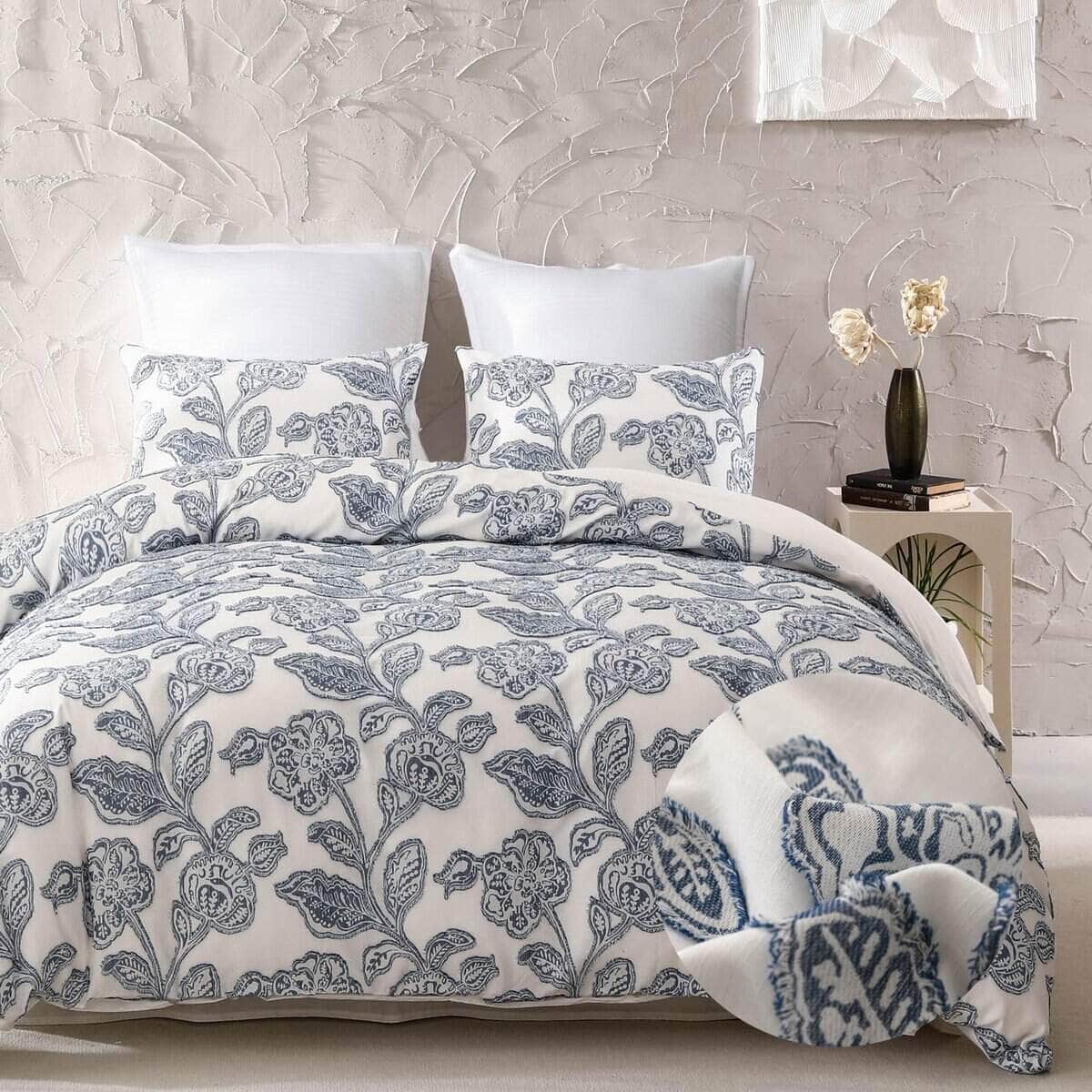 Juego de Funda de Edredón de Jacquard Recortado de Algodón