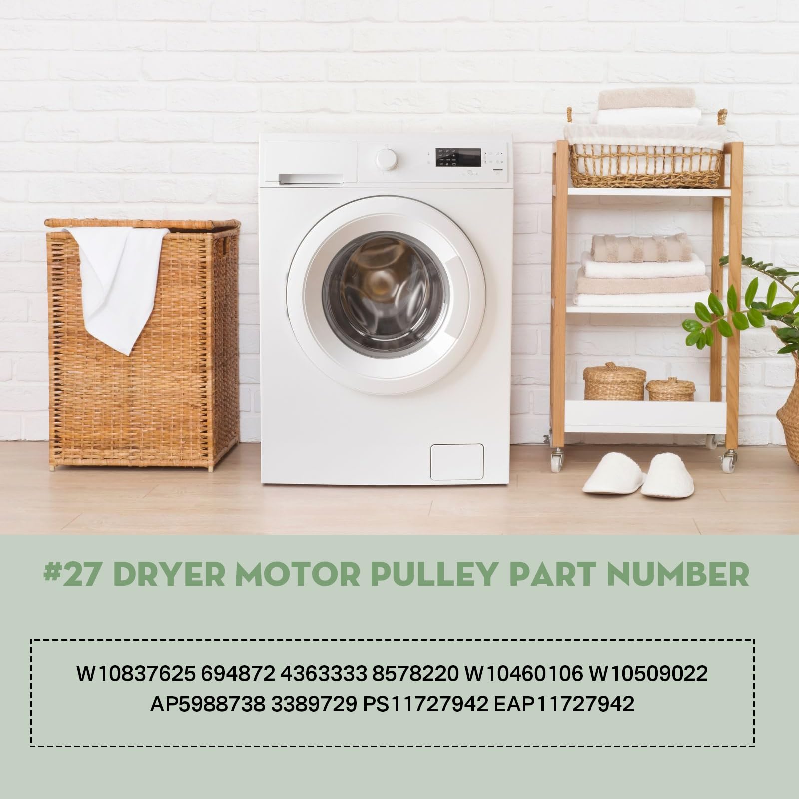 #27 Polea del motor de secadora de reemplazo para Whirlpool - Imagen 7