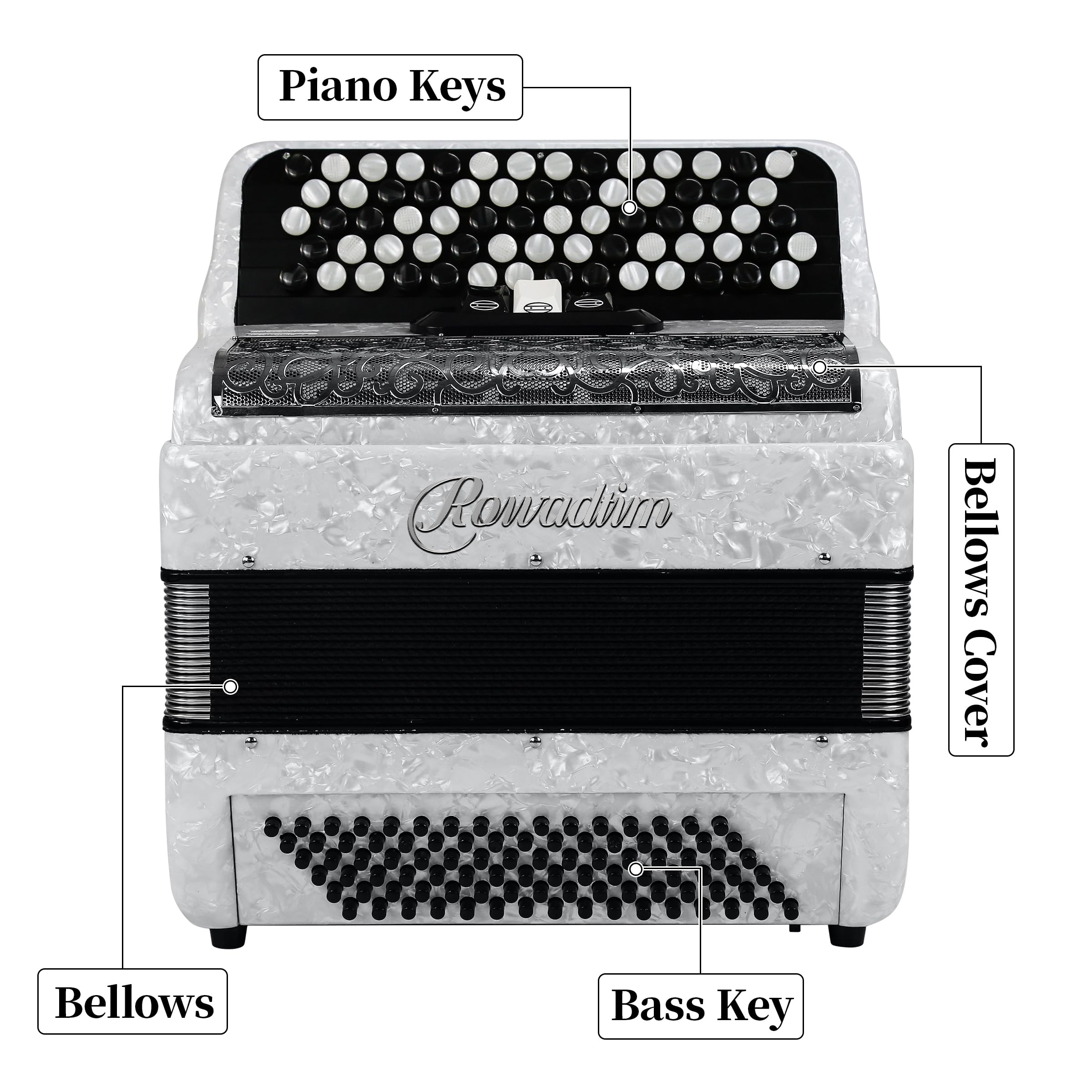 Acordeón - Modelo Profesional 69 Teclas 96 Bajos con Correa - Imagen 4