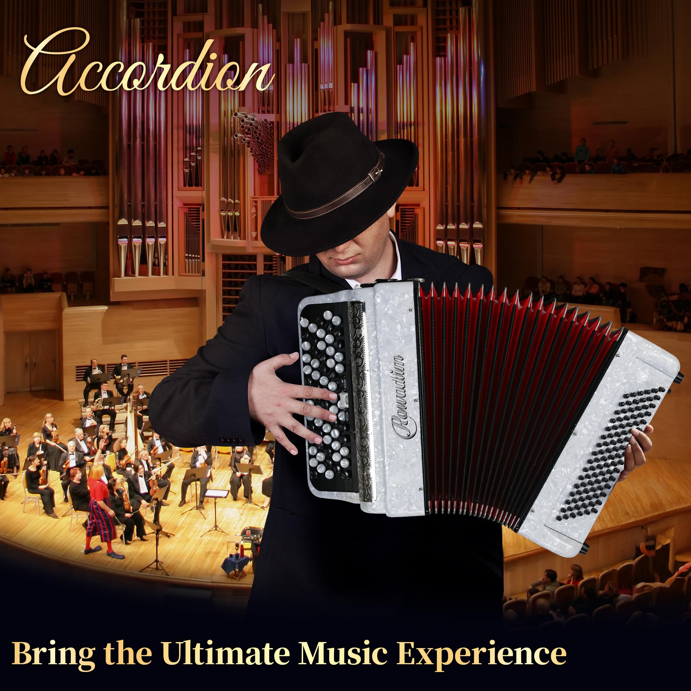 Acordeón - Modelo Profesional 69 Teclas 96 Bajos con Correa - Imagen 7