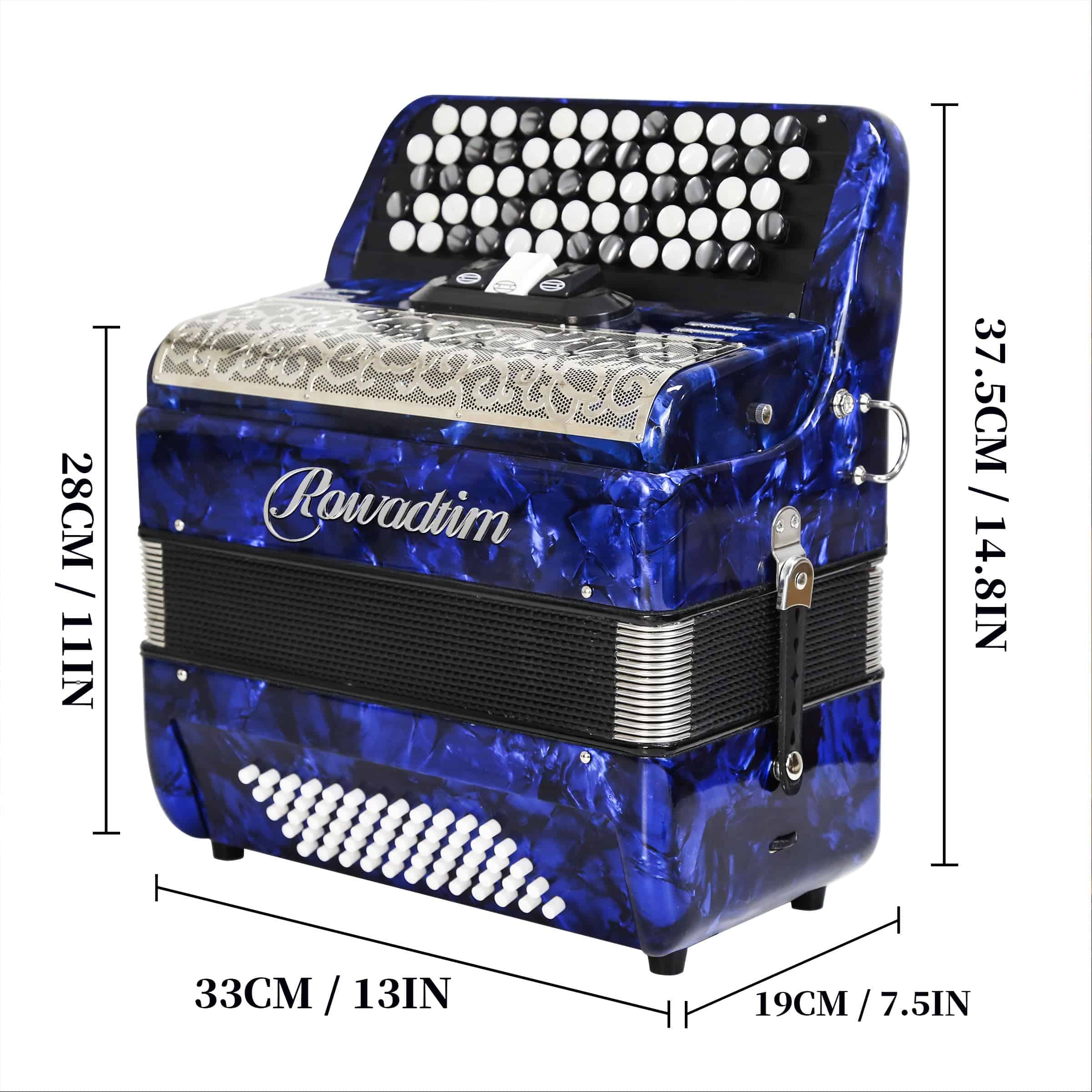 Acordeón - Modelo profesional de piano de 62 teclas y 60 - Imagen 8