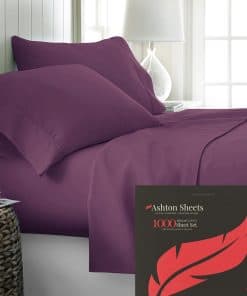 Juego de sábanas de algodón egipcio Ashton -Ciruela