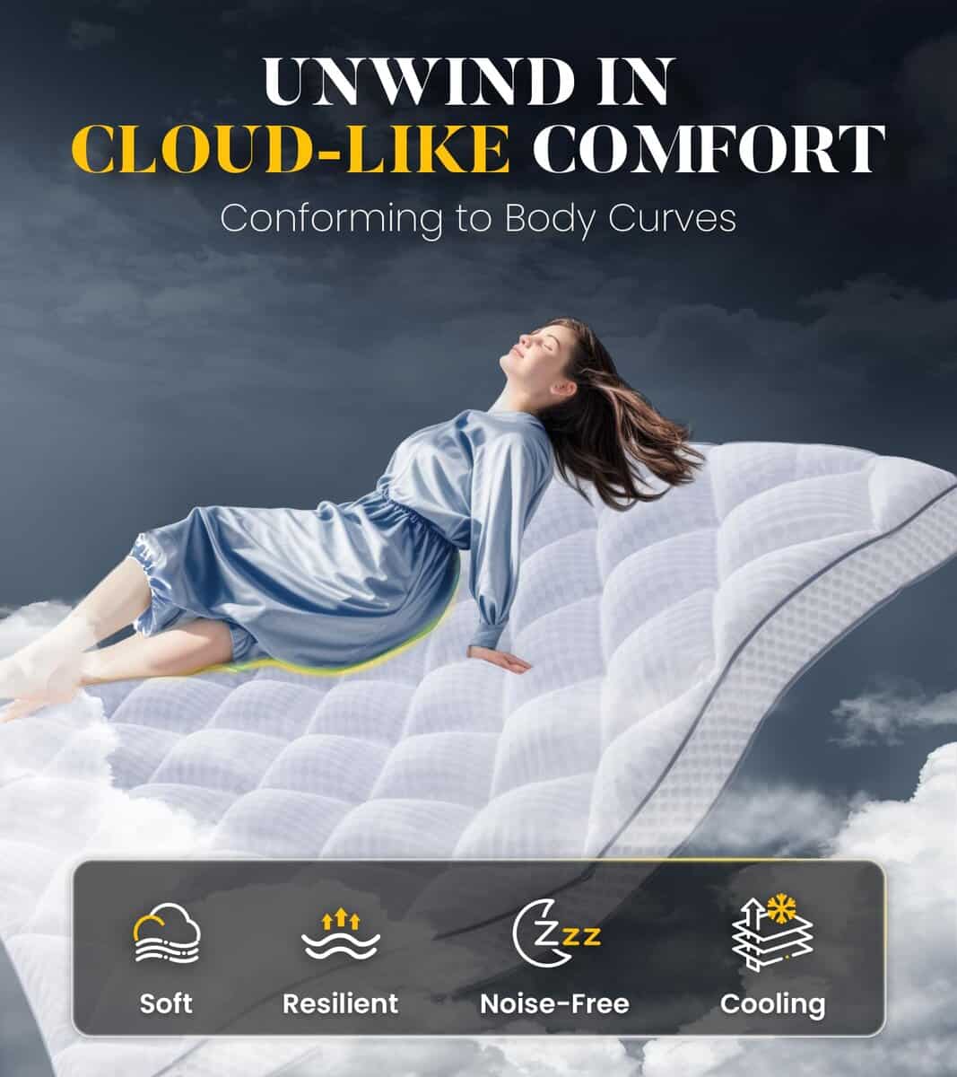 Topper de Colchón de Espuma Viscoelástica Ultra-Mullida de - Imagen 4