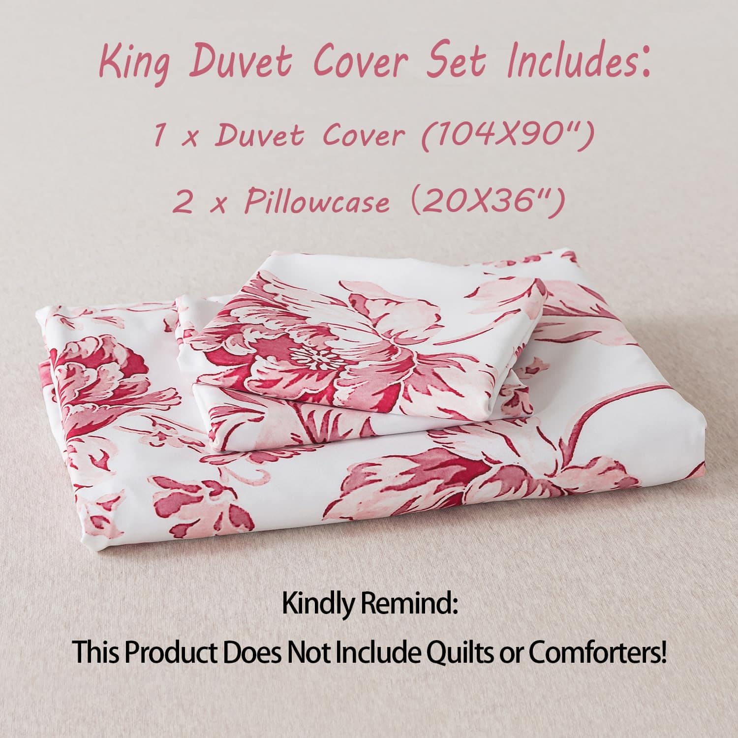 Juego de Funda nórdica Floral BedTreat Tamaño King, 3 - Imagen 6