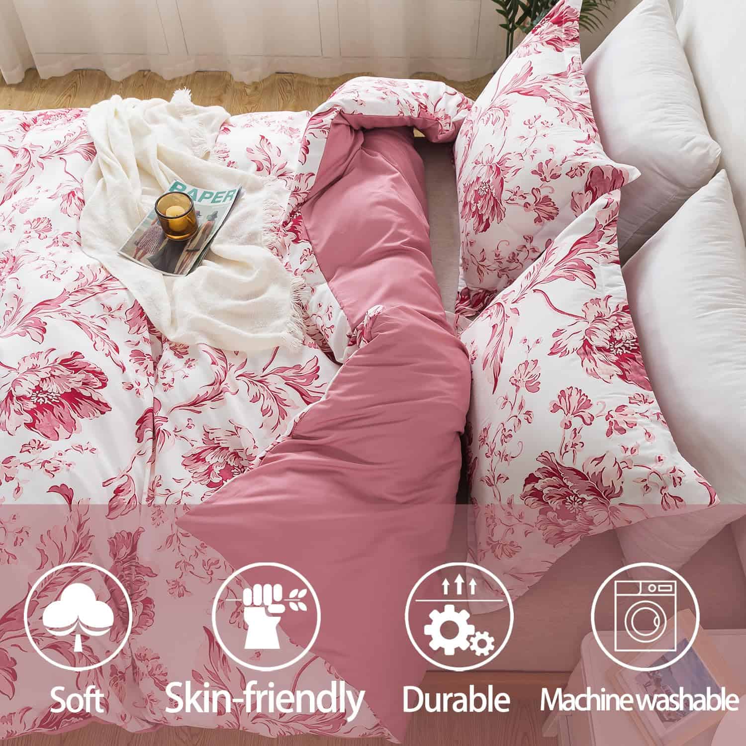 Juego de Funda nórdica Floral BedTreat Tamaño King, 3 - Imagen 4