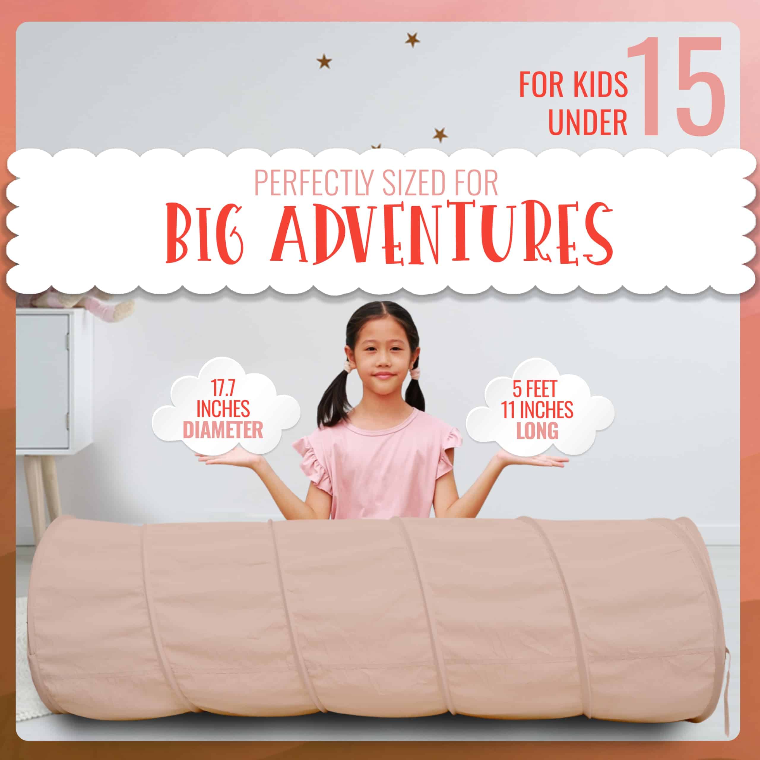 Túnel de Juego para Bebés River & Aria Co - - Durazno) - Imagen 4