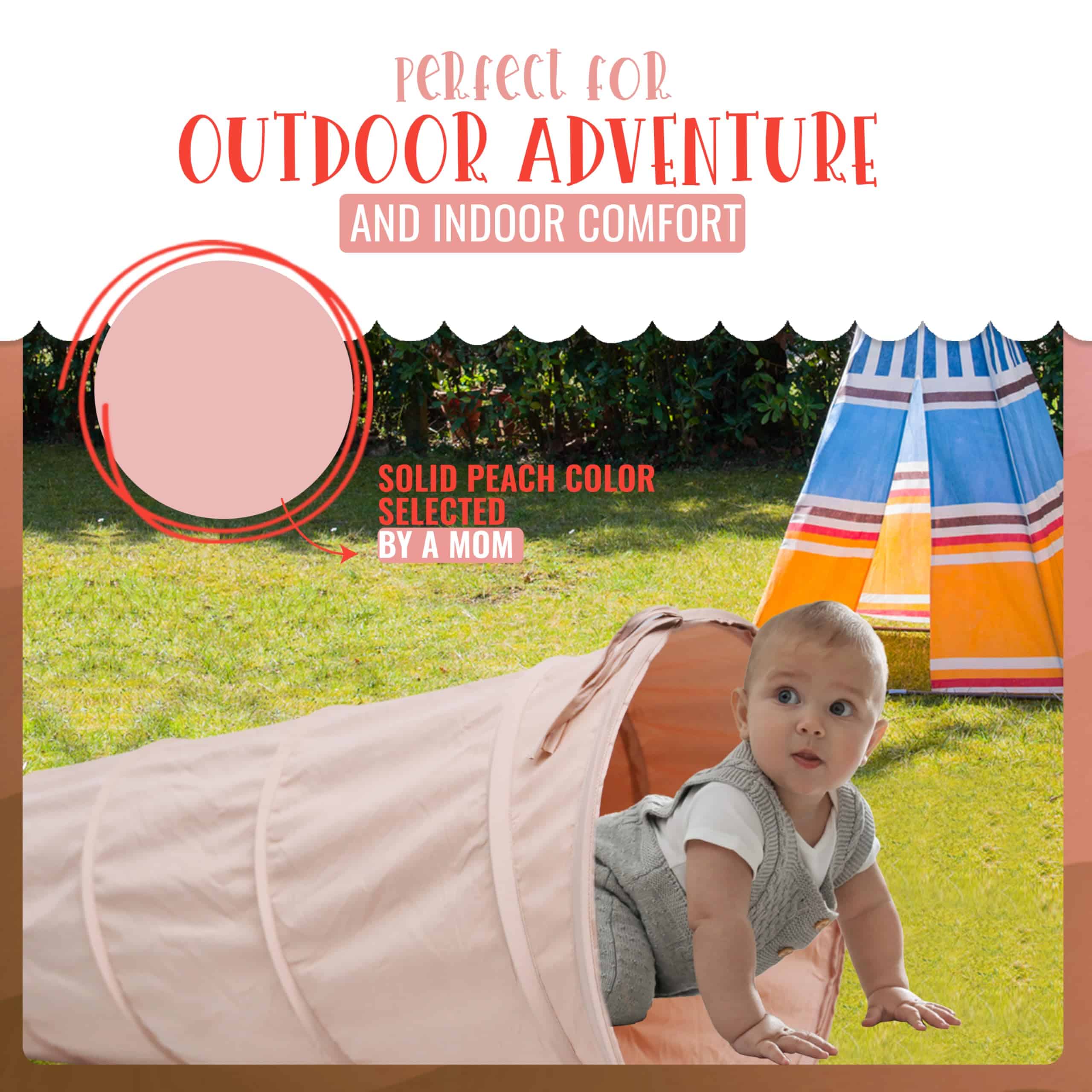 Túnel de Juego para Bebés River & Aria Co - - Durazno) - Imagen 5