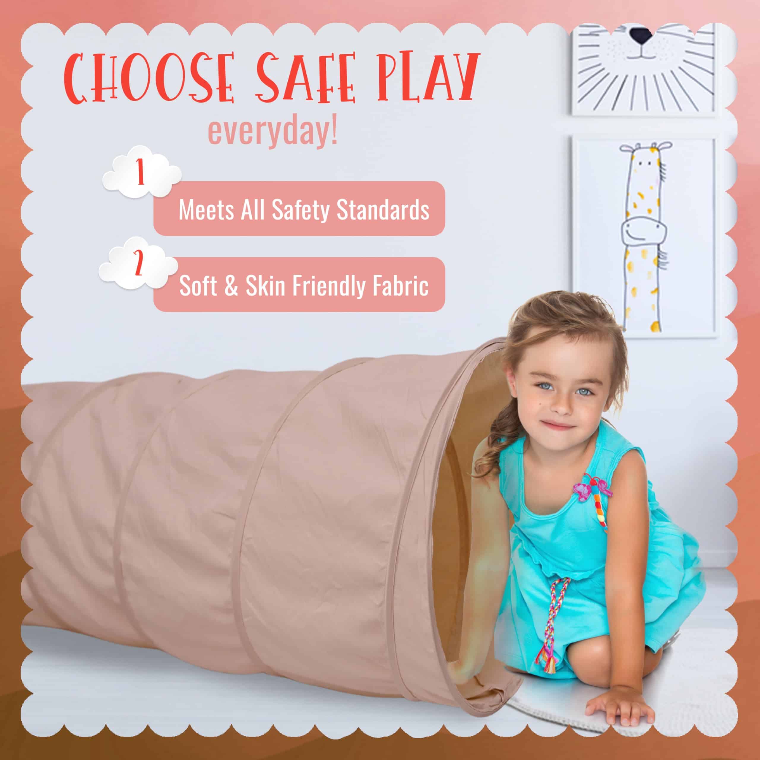 Túnel de Juego para Bebés River & Aria Co - - Durazno) - Imagen 7