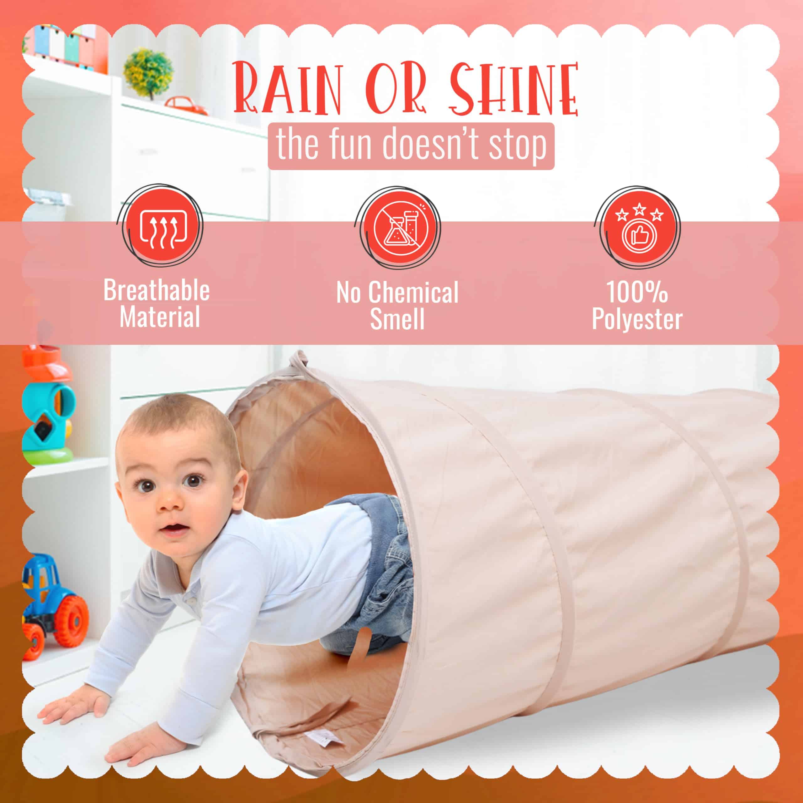 Túnel de Juego para Bebés River & Aria Co - - Durazno) - Imagen 3