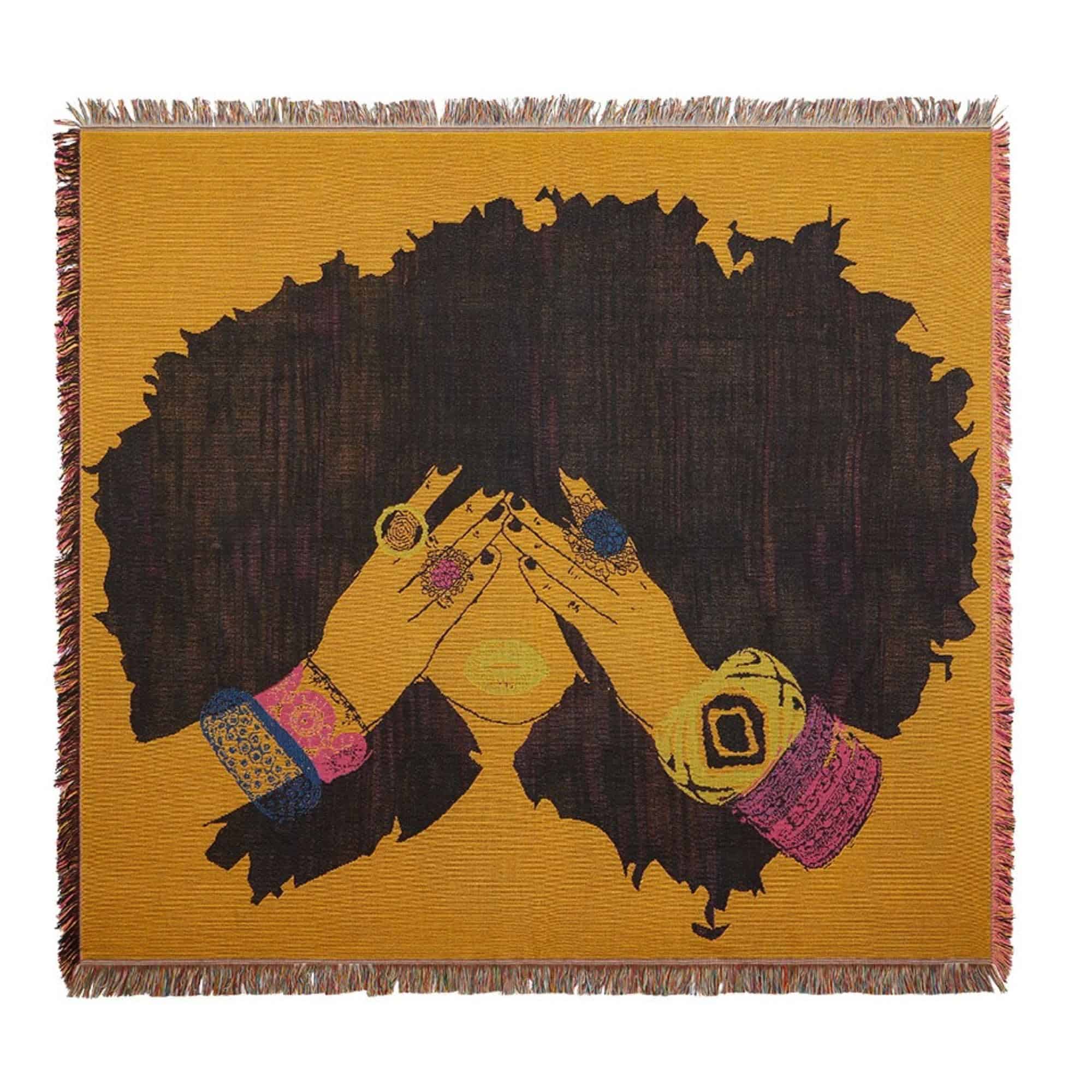 Manta Tejida Pardon My Fro Shanell Amarilla