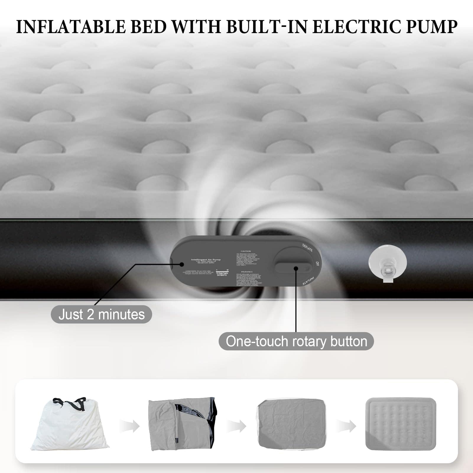 Colchón Inflable Queen HikerSKY con Bomba de -Grey - Imagen 5