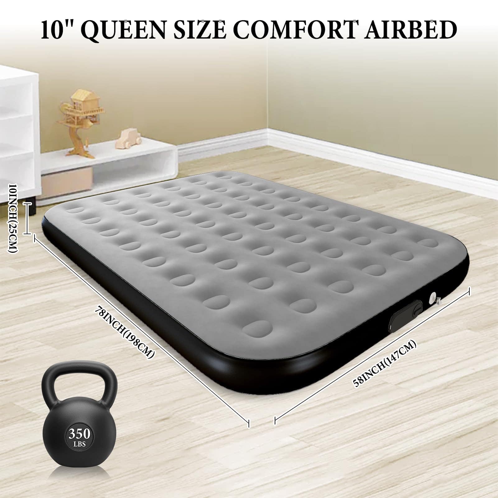 Colchón Inflable Queen HikerSKY con Bomba de -Grey - Imagen 3