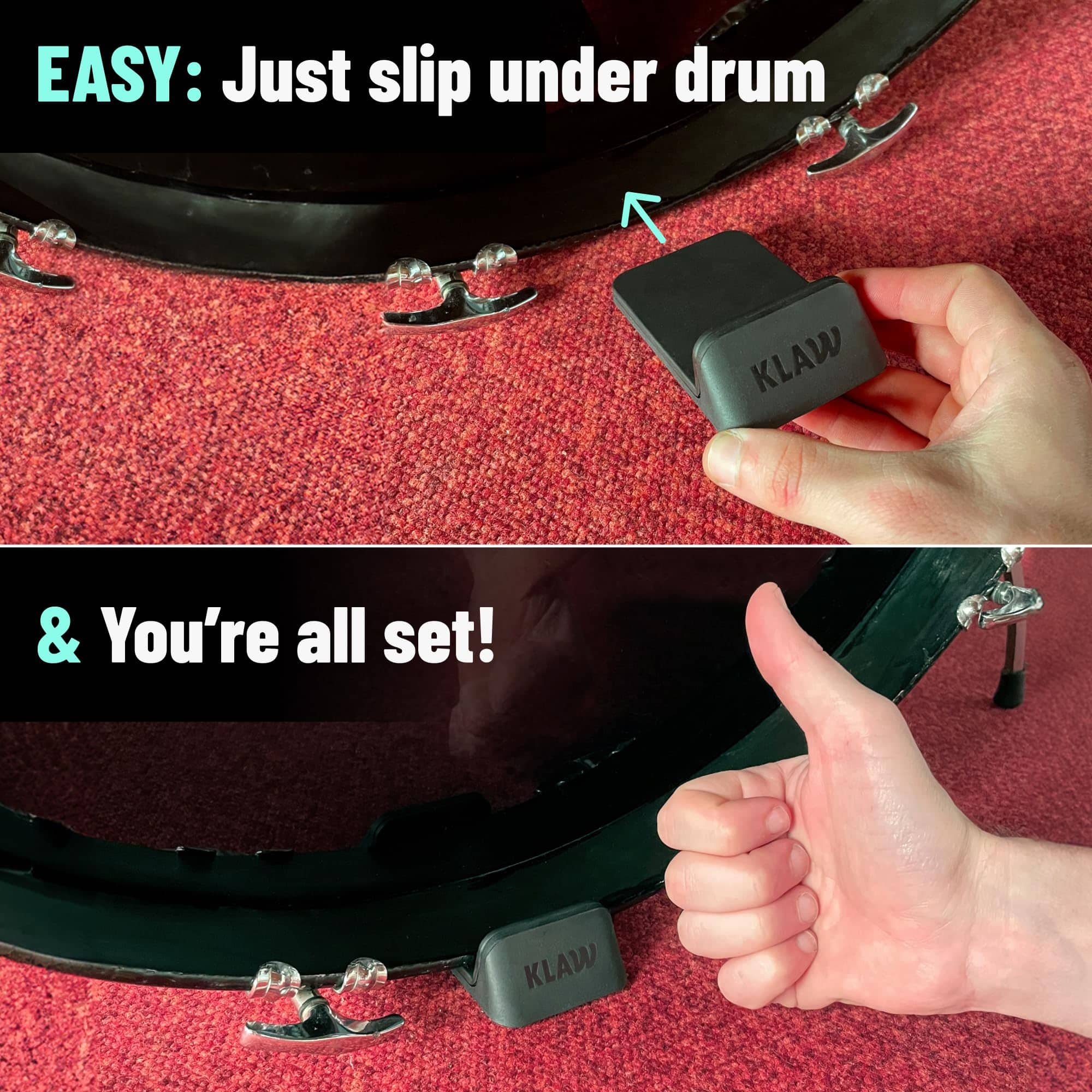 KLAW Bass Drum Rug Anchor - Detiene por completo el - Imagen 5
