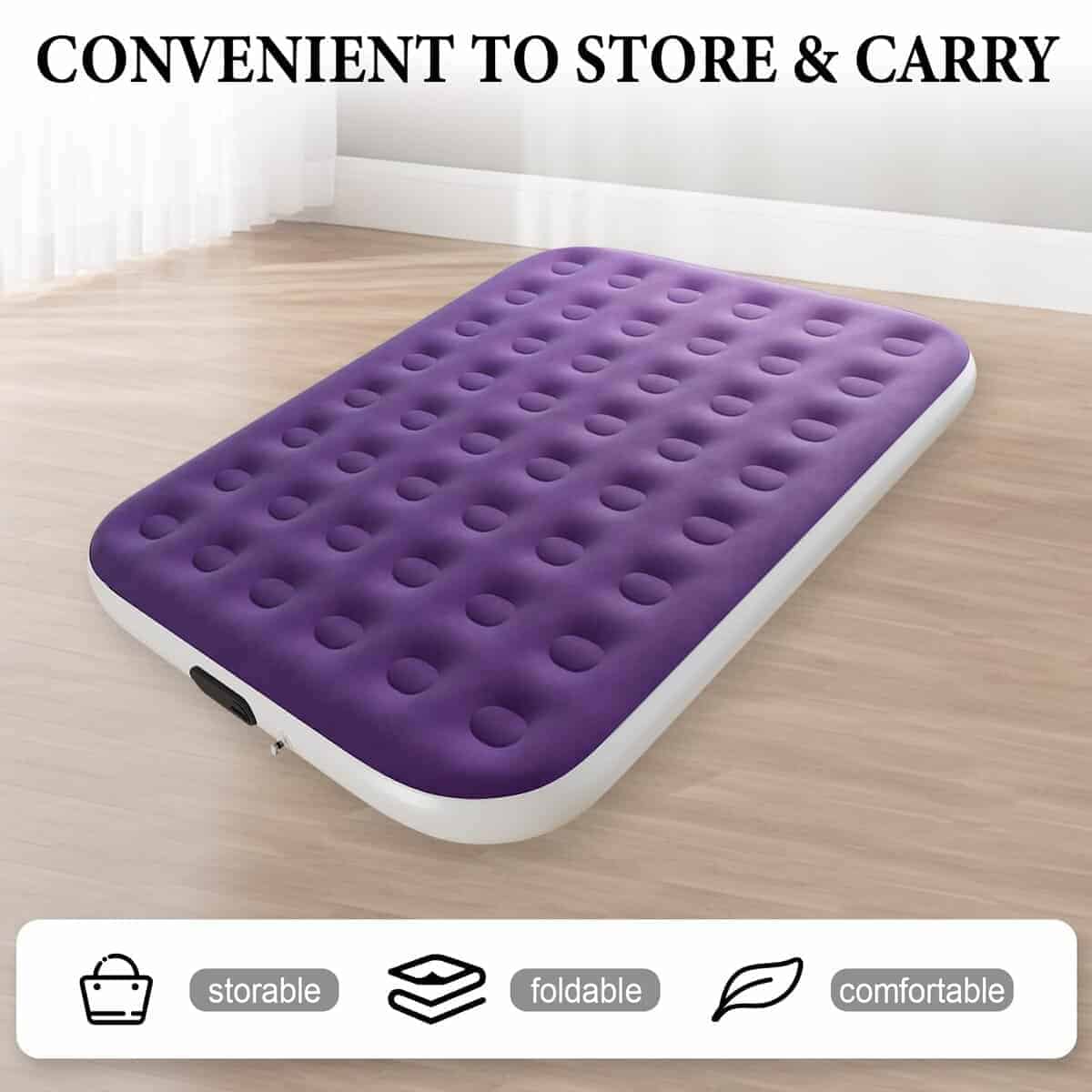 Colchón Inflable Queen HikerSKY con Bomba de -Morado - Imagen 6