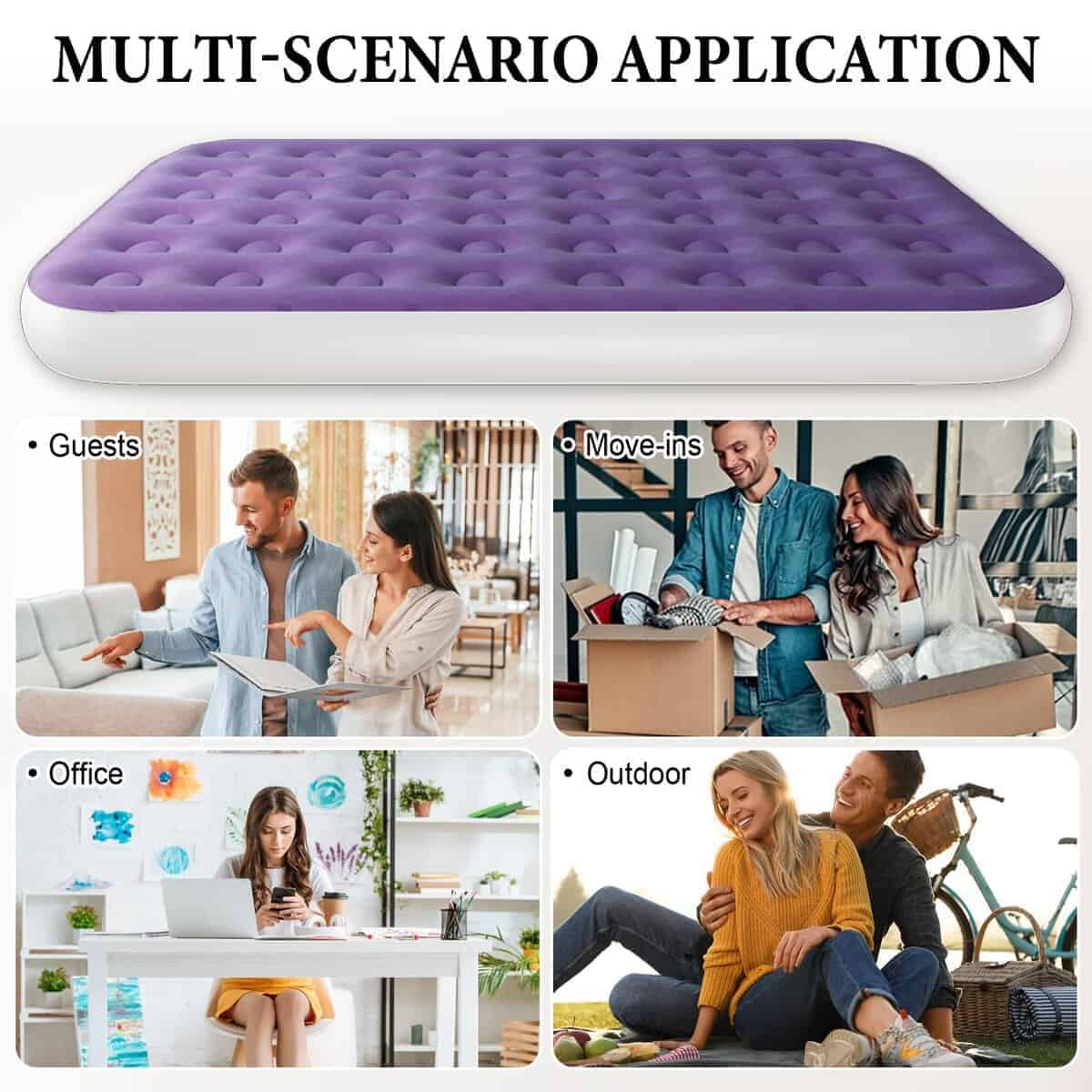 Colchón Inflable Queen HikerSKY con Bomba de -Morado - Imagen 8