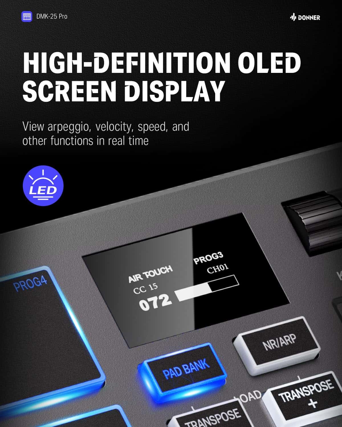 Controlador de teclado MIDI USB-C Donner, teclado MIDI - Imagen 5
