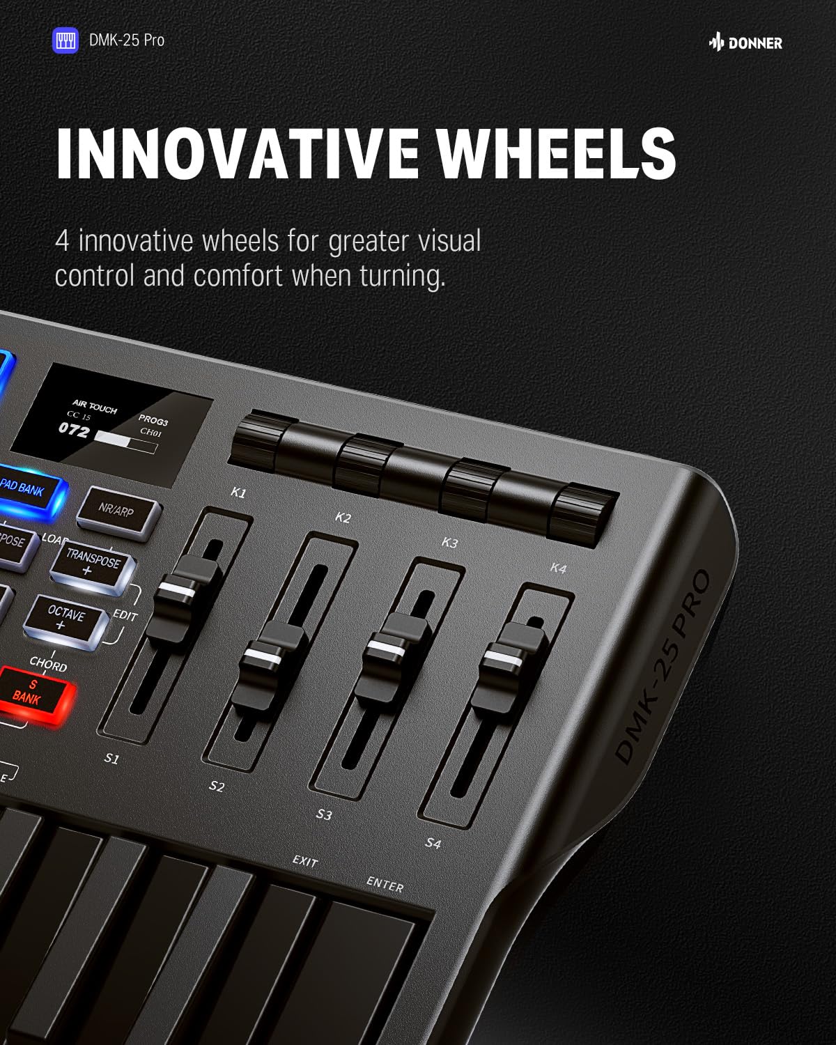 Controlador de teclado MIDI USB-C Donner, teclado MIDI - Imagen 9