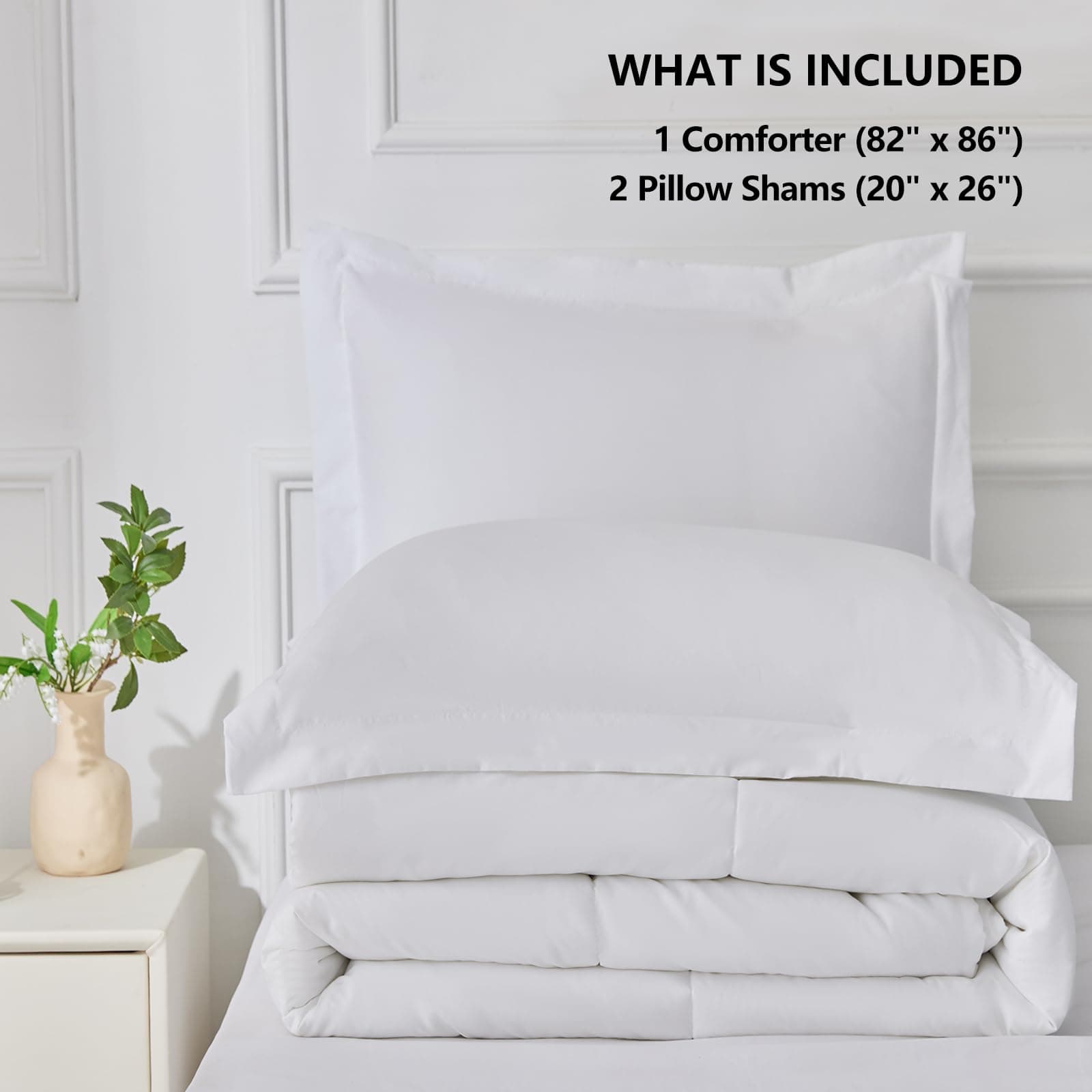 Juego de Edredón CozyLux tamaño completo - Edredón blanco - Imagen 6