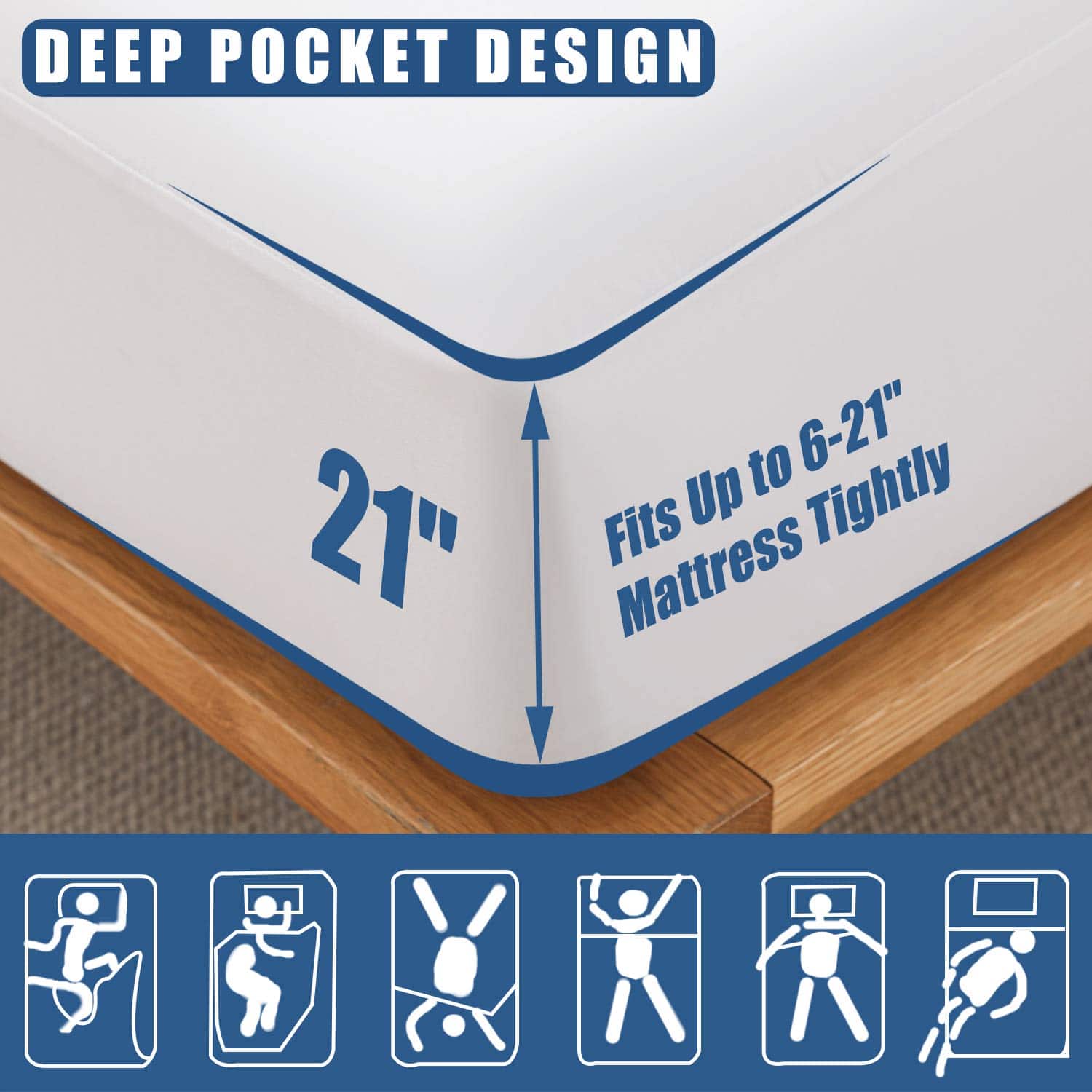 Protector de Colchón Impermeable JamRest 1 Pack Queen Size, - Imagen 4