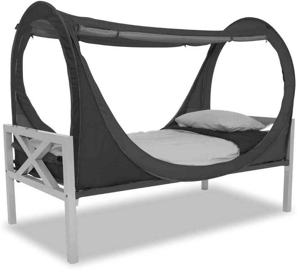 Privacy Pop up Eclipse Bed Tent Bed Drapes (Negro, Twin) - Imagen 5