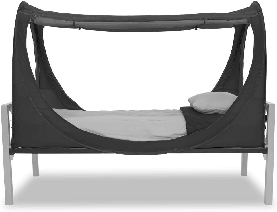 Privacy Pop up Eclipse Bed Tent Bed Drapes (Negro, Twin) - Imagen 3