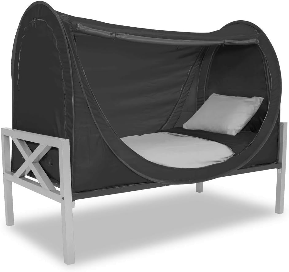 Privacy Pop up Eclipse Bed Tent Bed Drapes (Negro, Twin) - Imagen 4
