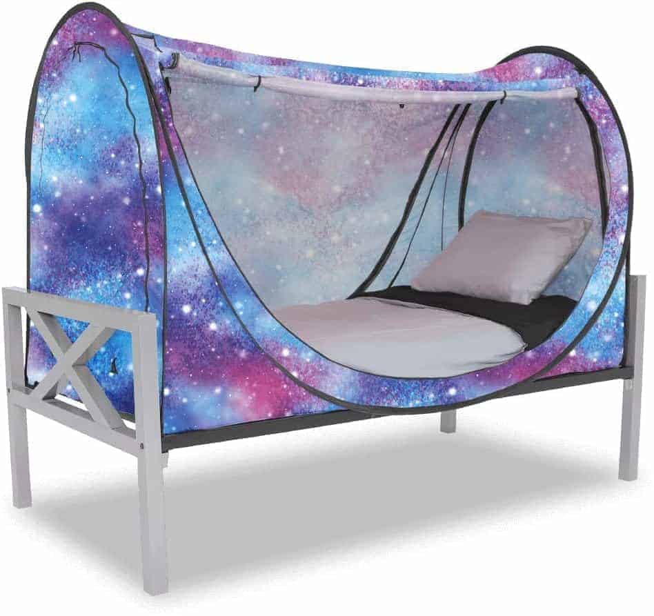 Privacy Pop up Eclipse Bed Tent Bed Drapes (Unicorn Galaxy, - Imagen 4