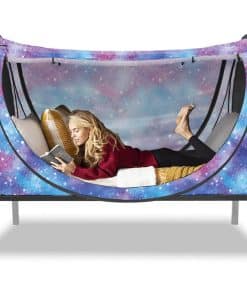 Privacy Pop up Eclipse Bed Tent Bed Drapes (Unicorn Galaxy,
