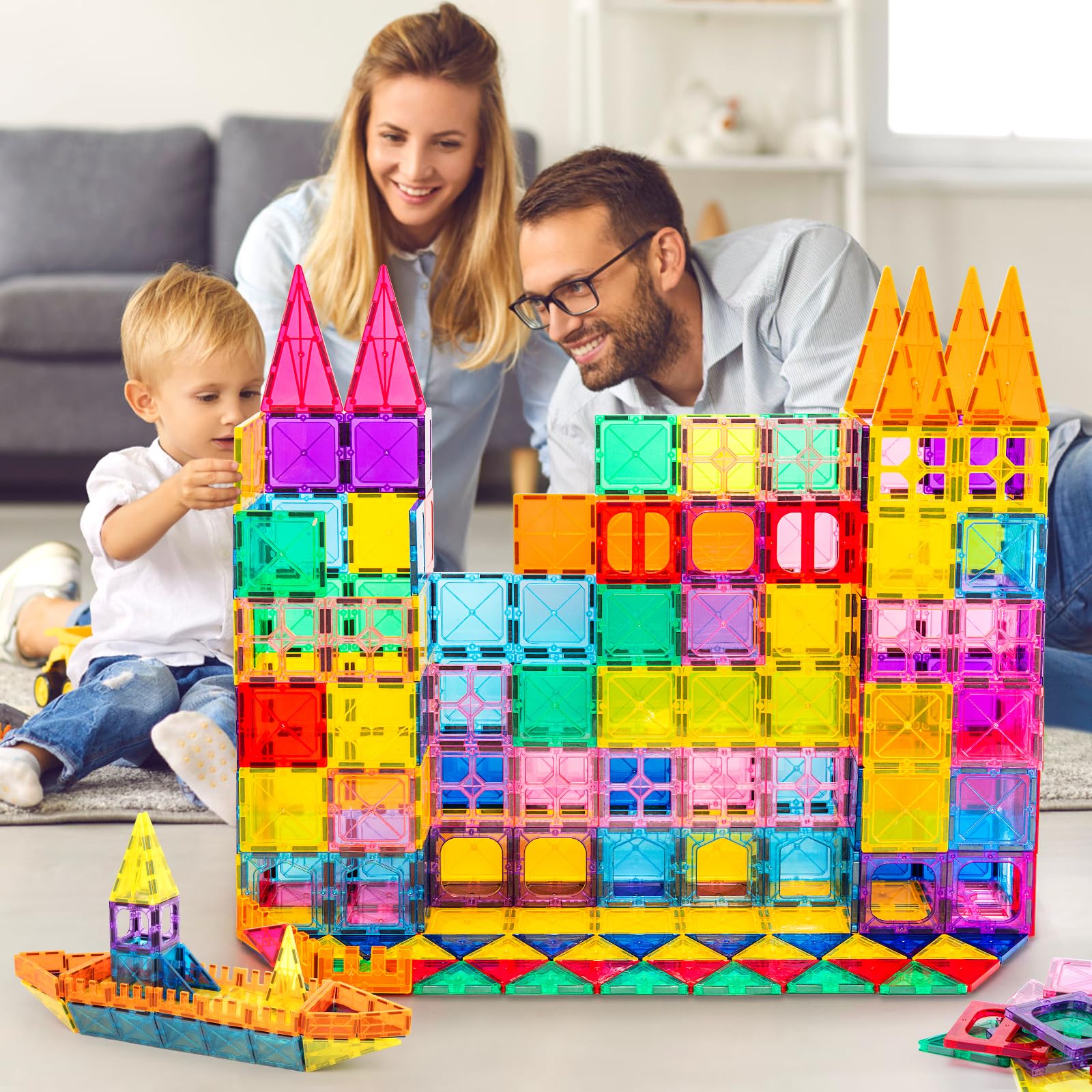 Bloques Magnéticos, 100 Piezas 3D Bloques de Construcción, - Imagen 4